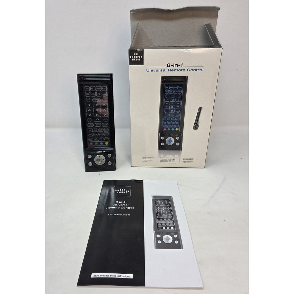 Sharper Image SZ500 8-in-1 Universal Remote Touch Screen Backlit 2007 Box Manual